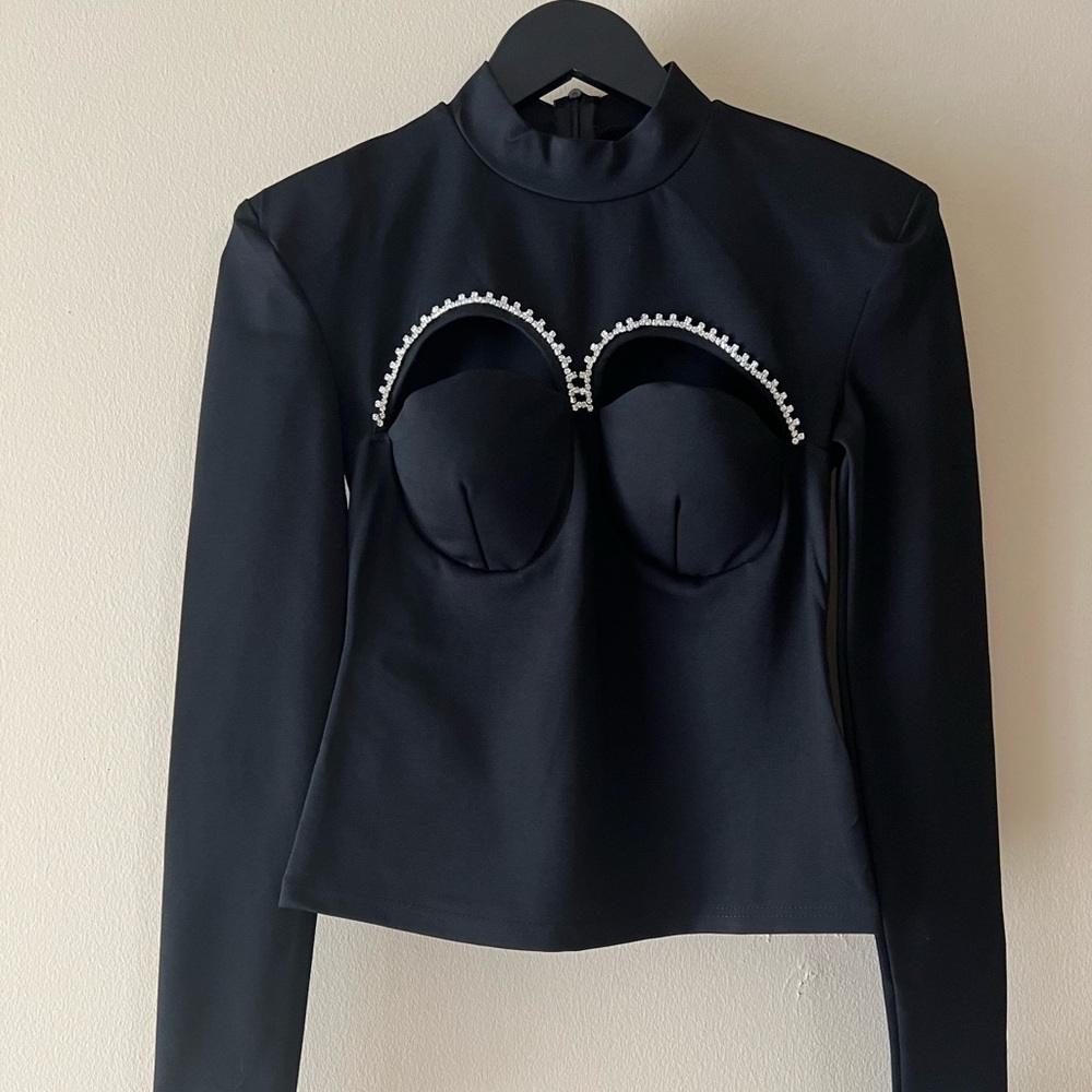 Top, blouse with crystals